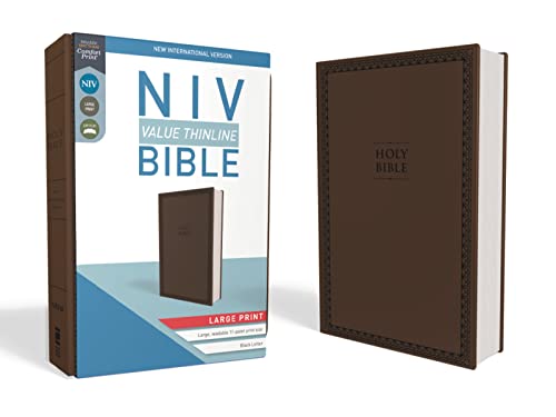 Beispielbild fr NIV, Value Thinline Bible, Large Print, Leathersoft, Brown, Comfort Print zum Verkauf von HPB-Ruby