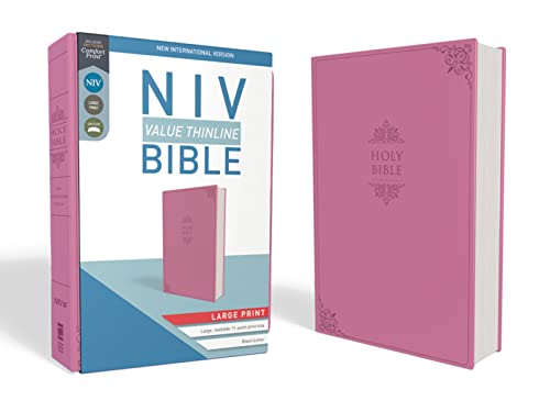 9780310448563: NIV, Value Thinline Bible, Large Print, Imitation Leather, Pink: New International Version, Pink, Leathersoft, Value Thinline