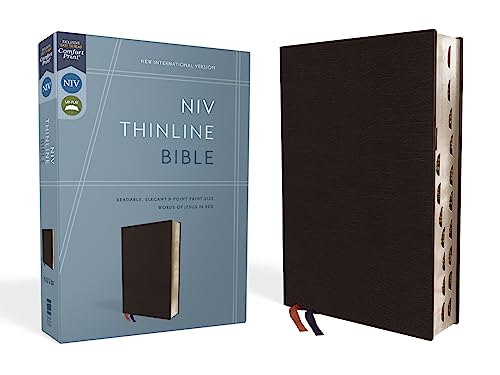 Stock image for NIV THINLINE BIBLE BONDED LEATHER BLACK RED LE Format: GL for sale by INDOO