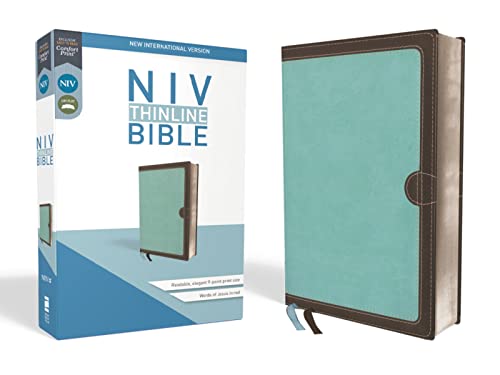 9780310448891: Holy Bible: New International Version, Turquoise/Chocolate Leathersoft, Thinline, Red Letter