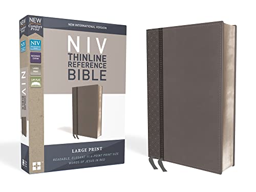 Beispielbild fr NIV, Thinline Reference Bible, Large Print, Leathersoft, Gray, Re zum Verkauf von Hawking Books