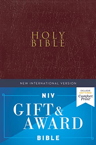 Stock image for NIV, Gift and Award Bible, Leather-Look, Burgundy, Red Letter, Comfort Print for sale by Giant Giant