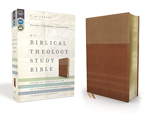 Stock image for NIV Biblical Theology Study Bible: New International Version, Tan/Caramel, Leathersoft: Follow God's Redemptive Plan As It Unfolds Throughout Scripture: Comfort Print for sale by Revaluation Books