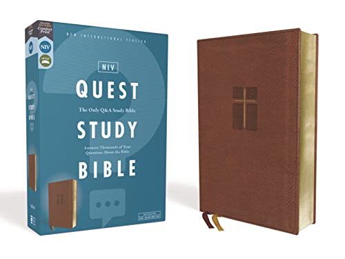 Beispielbild fr NIV, Quest Study Bible, Leathersoft, Brown, Comfort Print: The Only Q and A Study Bible zum Verkauf von Big River Books