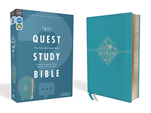 Beispielbild fr NIV, Quest Study Bible, Leathersoft, Teal, Comfort Print: The Only Q and A Study Bible zum Verkauf von BooksRun