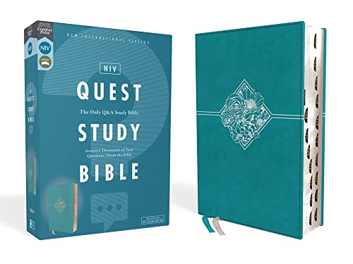 Beispielbild fr NIV, Quest Study Bible, Leathersoft, Teal, Thumb Indexed, Comfort Print: The Only Q and A Study Bible zum Verkauf von Goodwill Books