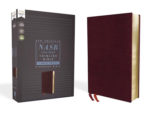 9780310451006: NASB, Thinline Bible, Large Print, Bonded Leather, Burgundy, Red Letter Edition, 1995 Text, Comfort Print