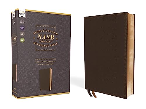 

NASB, Single-Column Reference Bible, Wide Margin, Leathersoft, Brown, 1995 Text, Comfort Print
