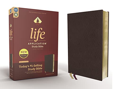 9780310452751: Life Application Study Bible: New International Version, Burgundy, Bonded Leather, Red Letter Edition, Gold Edge