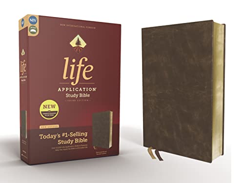 

Life Application Study Bible : New International Version, Distressed Brown, Bonded Leather, Red Letter Edition, Gold Edge