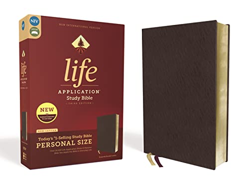 Beispielbild fr NIV, Life Application Study Bible, Third Edition, Personal Size, Bonded Leather, Burgundy, Red Letter zum Verkauf von ZBK Books