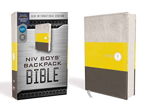 Imagen de archivo de Niv, Boys' Backpack Bible, Compact, Leathersoft, Yellow/Gray, Red Letter Edition, Comfort Print a la venta por ThriftBooks-Atlanta