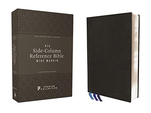 Stock image for NIV, Wide Margin Side Column Reference Bible, Premium Goatskin Leather, Black, Premier Collection, Black Letter, Art Gilded Edges, Comfort Print for sale by GF Books, Inc.