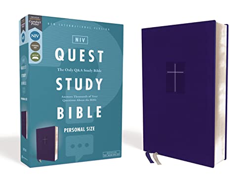 Beispielbild fr NIV, Quest Study Bible, Personal Size, Leathersoft, Blue, Comfort Print: The Only Q and A Study Bible zum Verkauf von HPB-Diamond