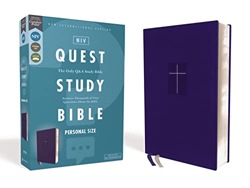 Stock image for NIV, Quest Study Bible, Personal Size, Leathersoft, Blue, Comfort Print: The Only Q and A Study Bible for sale by HPB-Diamond