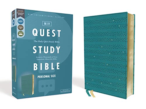 Stock image for NIV, Quest Study Bible, Personal Size, Leathersoft, Teal, Comfort Print: The Only Q and A Study Bible for sale by SecondSale