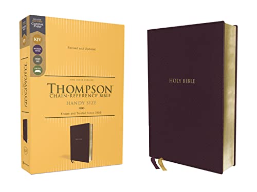 Stock image for KJV, Thompson Chain-Reference Bible, Handy Size, Leathersoft, Burgundy, Red Letter, Comfort Print for sale by BookShop4U