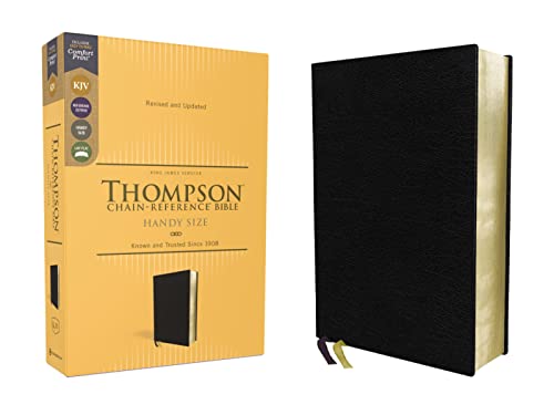 Stock image for KJV, Thompson Chain-Reference Bible, Handy Size, European Bonded Leather, Black, Red Letter, Comfort Print for sale by Ebooksweb