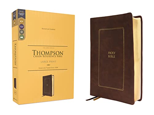 Stock image for KJV, Thompson Chain-Reference Bible, Large Print, Leathersoft, Brown, Red Letter, Comfort Print for sale by Red's Corner LLC