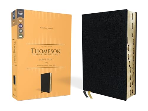 Stock image for KJV, Thompson Chain-Reference Bible, Large Print, European Bonded Leather, Black, Red Letter, Thumb Indexed, Comfort Print for sale by GF Books, Inc.