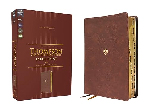 Stock image for NKJV, Thompson Chain-Reference Bible, Large Print, Leathersoft, Brown, Red Letter, Thumb Indexed, Comfort Print for sale by GF Books, Inc.