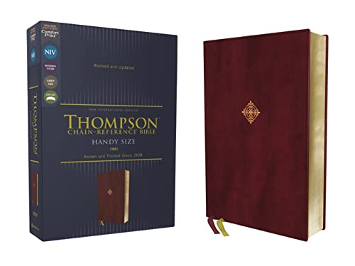 Beispielbild fr NIV, Thompson Chain-Reference Bible, Handy Size, Leathersoft, Burgundy, Red Letter, Comfort Print zum Verkauf von Books-FYI, Inc.