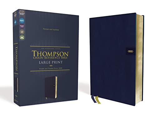 Imagen de archivo de NIV, Thompson Chain-Reference Bible, Large Print, Leathersoft, Navy, Red Letter, Comfort Print a la venta por HPB-Emerald