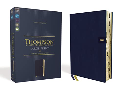 Imagen de archivo de NIV, Thompson Chain-Reference Bible, Large Print, Leathersoft, Navy, Thumb Indexed, Red Letter, Comfort Print a la venta por HPB-Diamond