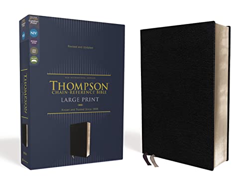 Stock image for NIV, Thompson Chain-Reference Bible, Large Print, European Bonded Leather, Black, Red Letter, Comfort Print for sale by Books-FYI, Inc.