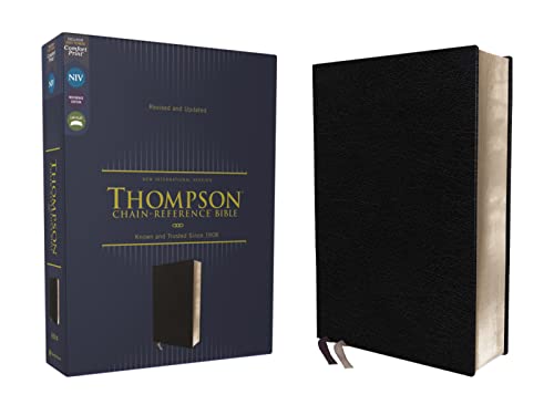 Imagen de archivo de NIV, Thompson Chain-Reference Bible, European Bonded Leather, Black, Red Letter, Comfort Print a la venta por HPB Inc.