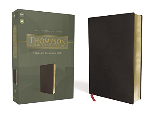 Imagen de archivo de ESV, Thompson Chain-Reference Bible, Bonded Leather, Black, Red Letter a la venta por Solomon's Mine Books
