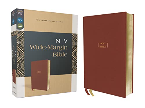Stock image for NIV, Wide Margin Bible (A Bible that Welcomes Note-Taking), Leathersoft, Brown, Red Letter, Comfort Print for sale by Sugarhouse Book Works, LLC