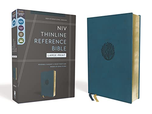 Imagen de archivo de NIV, Thinline Reference Bible (Deep Study at a Portable Size), Large Print, Leathersoft, Teal, Red Letter, Comfort Print a la venta por HPB-Blue