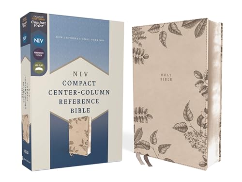 Stock image for NIV, Compact Center-Column Reference Bible, Leathersoft, Stone, Red Letter, Comfort Print for sale by GF Books, Inc.