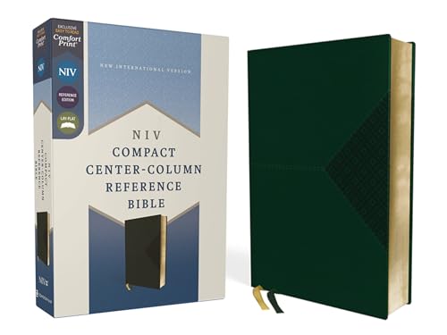 Stock image for NIV, Compact Center-Column Reference Bible, Leathersoft, Green, R for sale by Hawking Books