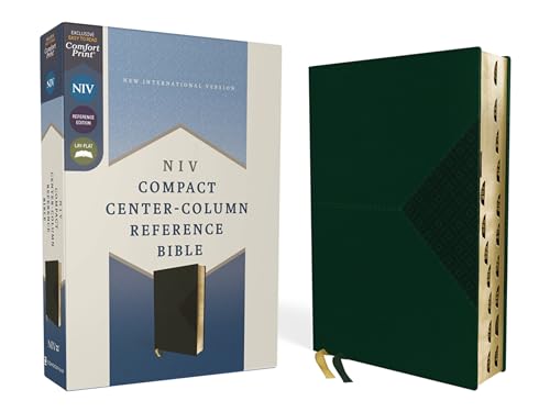 Stock image for Niv, Compact Center-Column Reference Bible, Leathersoft, Green, Red Letter, Thumb Indexed. Comfort Print for sale by ThriftBooks-Dallas
