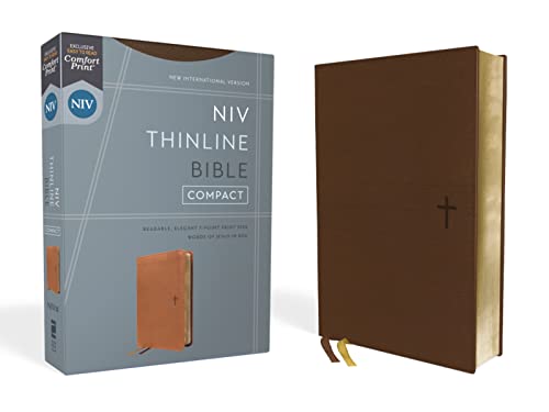 9780310463375: Niv, Thinline Bible, Compact, Leathersoft, Brown, Red Letter, Comfort Print: New International Version, Brown, Leathersoft, Thinline, Red Letter, Comfort Print