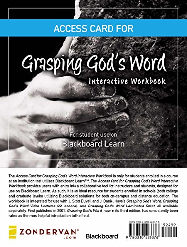 9780310523376: Access Card for Grasping God's Word Interactive Workbook: For Student Use on the Blackboard Learn Platform