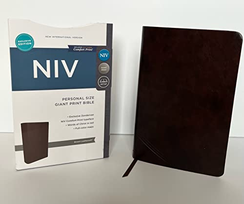 Stock image for NIV Zondervan Personal Size Giant Print Bible Red Letter Edition Brown Leathersoft Lay Flat for sale by Your Online Bookstore