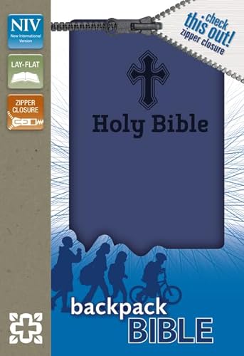 9780310732990: Holy Bible: New International Version Blue Italian Duo-Tone Zipper Closure Backpack Bible