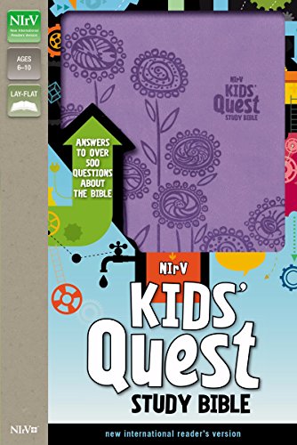 Stock image for NIrV, Kids Quest Study Bible, Leathersoft, Purple: Answers to over 500 Questions about the Bible for sale by Goodwill