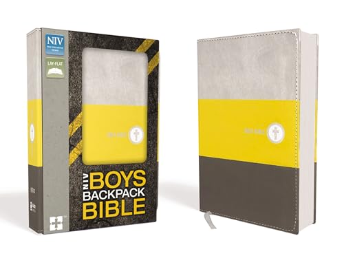 Imagen de archivo de NIV, Boys Backpack Bible, Compact, Leathersoft, Yellow/Charcoal a la venta por HPB Inc.