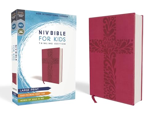 Beispielbild fr NIV, Bible for Kids, Large Print, Leathersoft, Pink, Red Letter, Comfort Print: Thinline Edition zum Verkauf von Blindpig Books