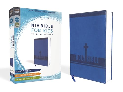 Beispielbild fr Niv, Bible for Kids, Large Print, Leathersoft, Blue, Red Letter, Comfort Print: Thinline Edition zum Verkauf von ThriftBooks-Atlanta