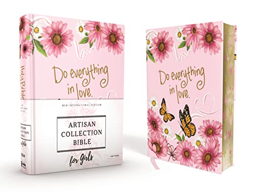 9780310767848: NIV, Artisan Collection Bible for Girls, Cloth over Board, Pink Daisies, Designed Edges under Gilding, Red Letter, Comfort Print