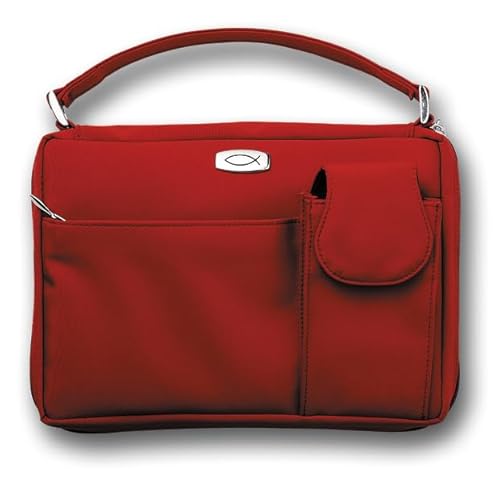 9780310803539: Microfiber Red With Exterior Pockets Large Book & Bible Cover