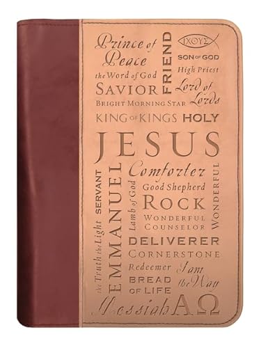 9780310805915: Duo-Tone Names of Jesus Brown/Tan Med Book and Bible Cover