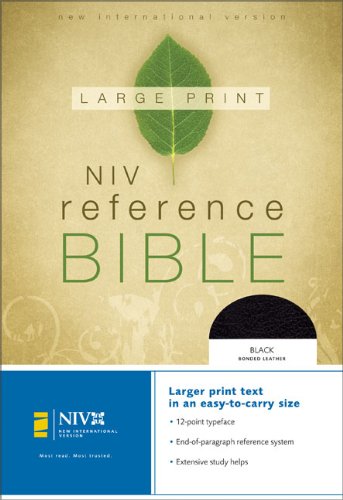 9780310905813: NIV Large Print Reference Bible, Personal Size (Black Bonded Leather)