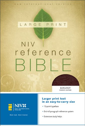 NIV Large Print Reference Bible, Personal Size, Thumb Indexed (Burgundy Bonded Leather) (9780310906827) by Zondervan