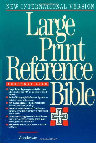 NIV Large Print Reference Bible, Personal Size, Thumb Indexed (Black Bonded Leather) (9780310906841) by Zondervan